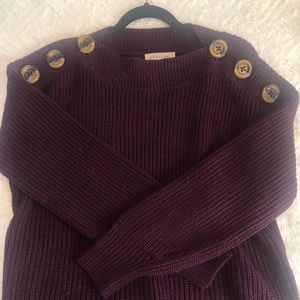 Maroon Buttoned Sweater